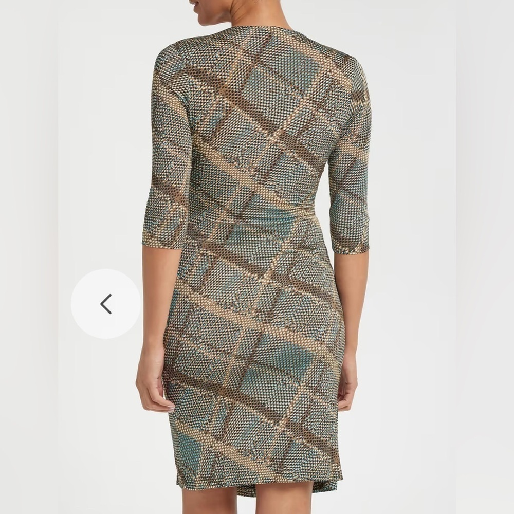 Anatomie Printed Marine Dress in Reptile Plaid S - Picture 3 of 7